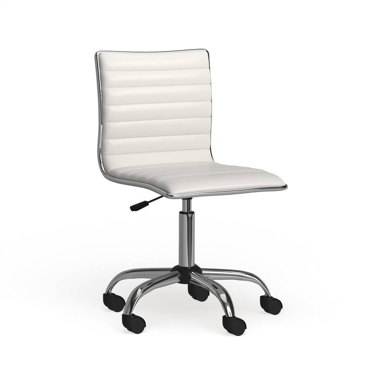 Carson Carrington Lund Modern Chrome Office Chair - White