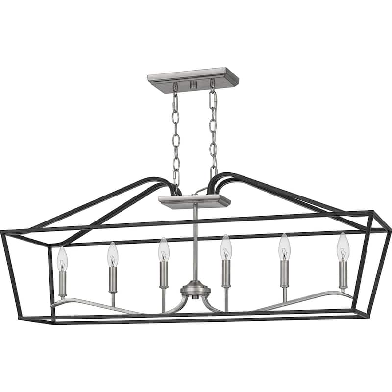 Catalina 6-Light Island Chandelier in Matte Black - Matte Black