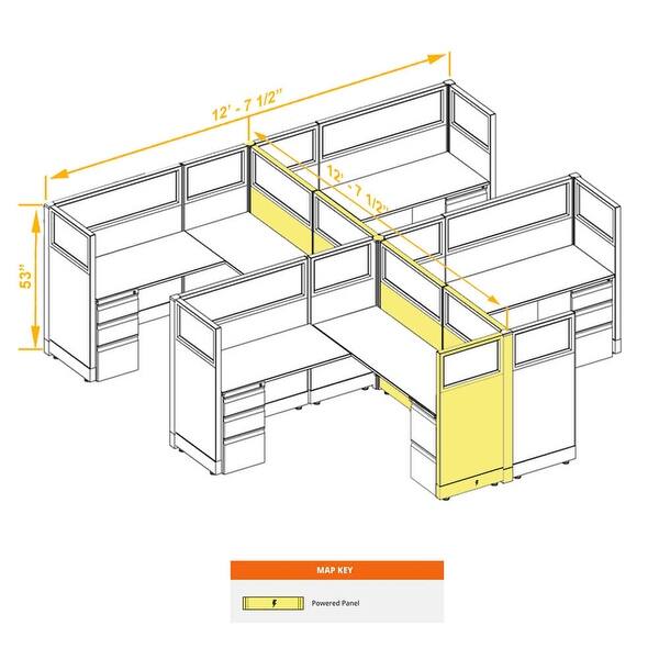 Glass Office Cubicles 53H 4pack Cluster Powered On Sale Bed Bath