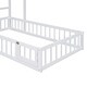 preview thumbnail 44 of 47, Twin Size Wooden Floor Bed with Fence Railings and Detachable Headboard, Kids Dress Up Rack, Playhouse Frame