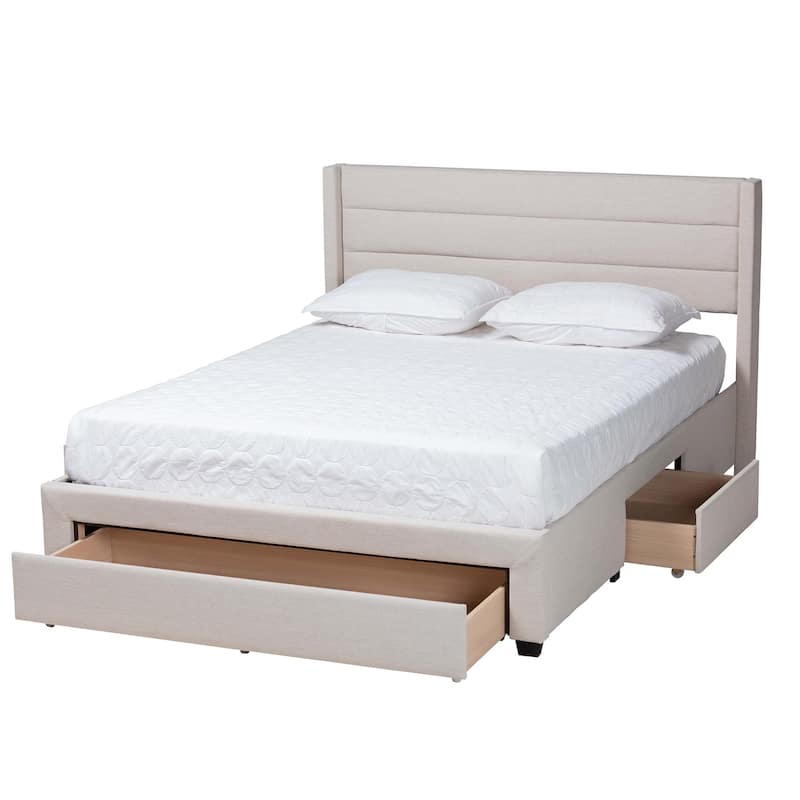 Braylon Mid-Century Modern 3-Drawer Wood Platform Bed