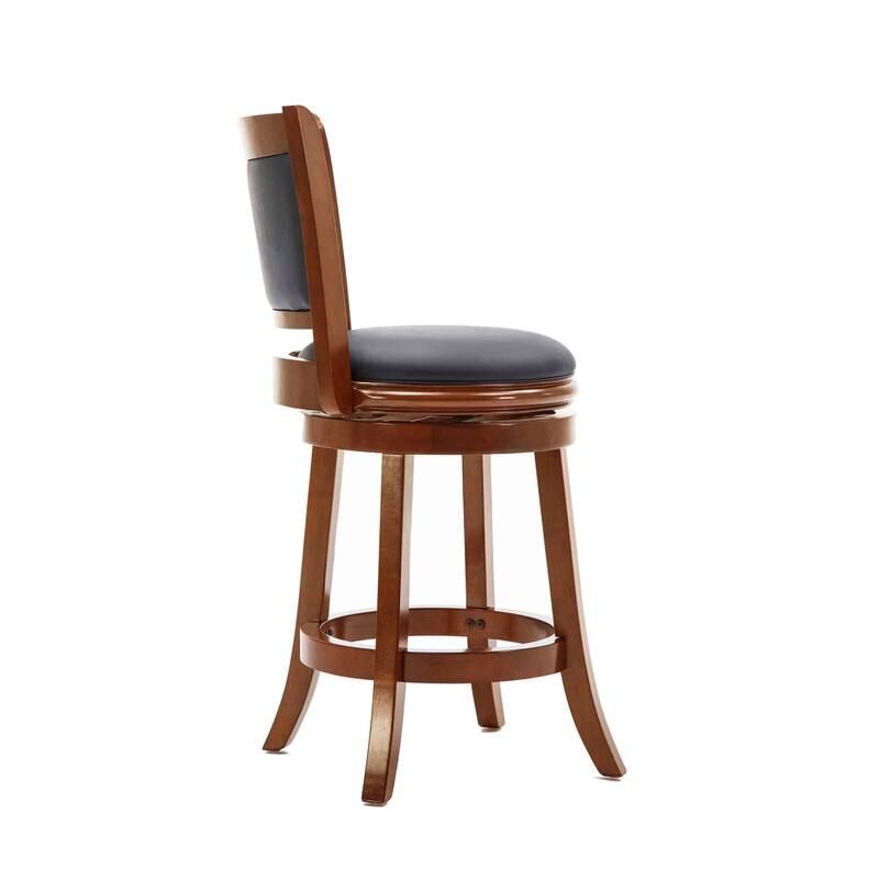 Augusta Wood Upholstered Swivel Counter Barstool