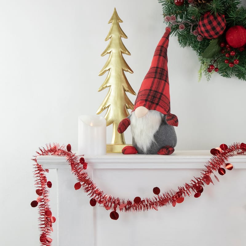 50' x 1.5" Tinsel Christmas Garland with Polka Dots - Unlit