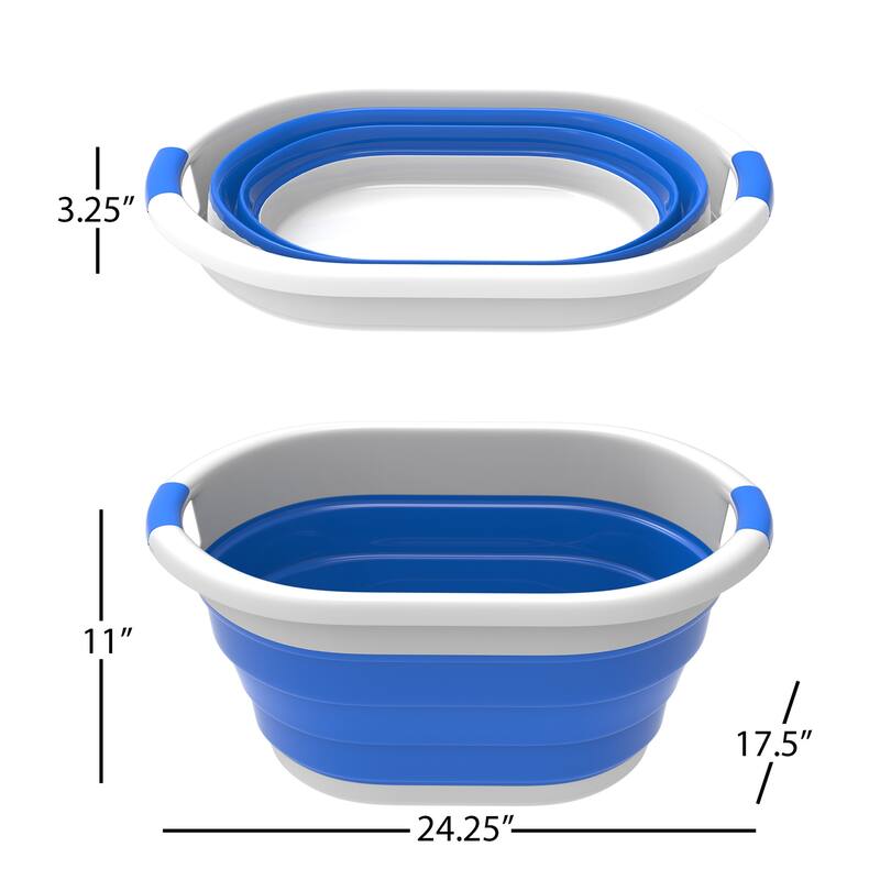 Collapsible Basket - Space-Saving Multipurpose Pop-up Handbasket by Lavish Home - 24.25 x 17.5 x 11