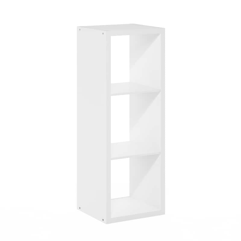 Furinno Cubicle Open Back Decorative Cube Storage Organizer, 3-Cube, White - White