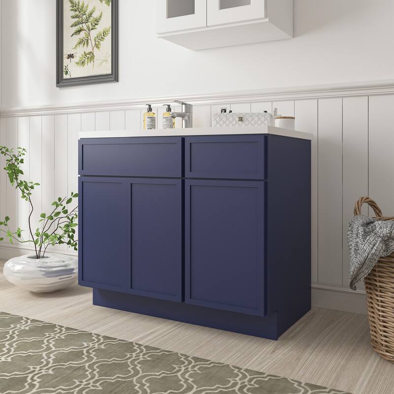Vanity Art 39" Oak Freestanding Bathroom Vanity Cabinet without Top