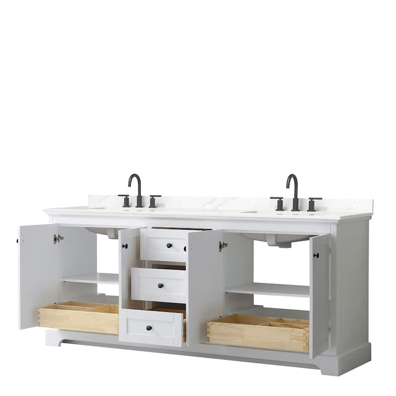 Avery 80-inch Double Vanity, Quartz Top