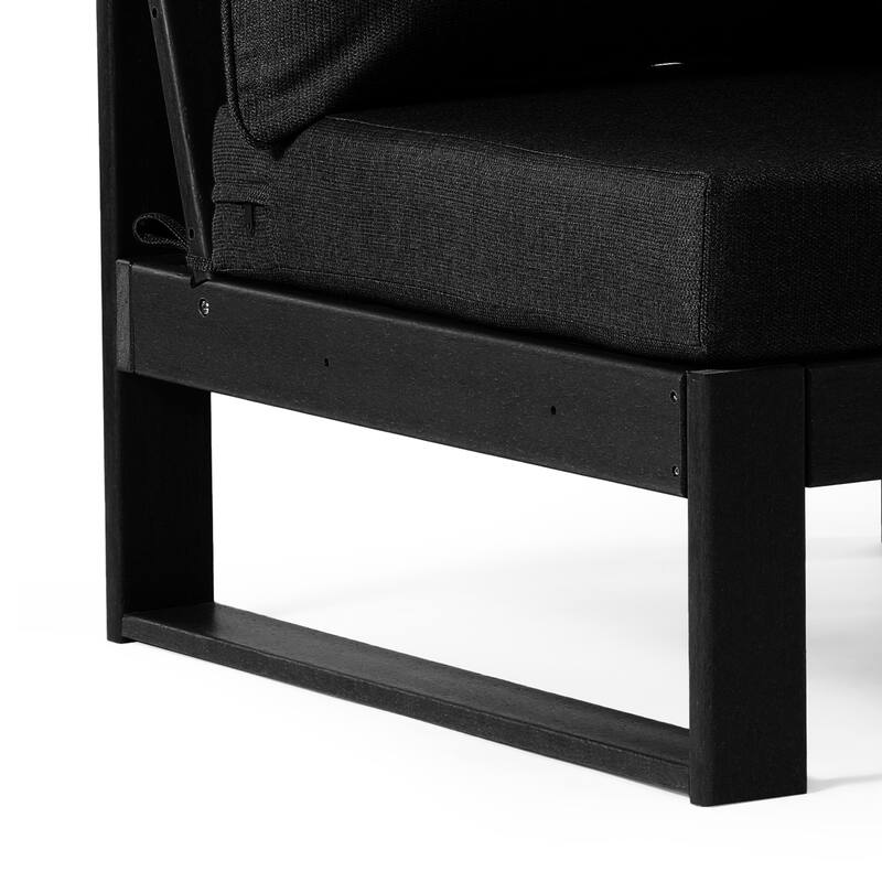 Endless Patio Deep Seating Armless Chair with Black Frame