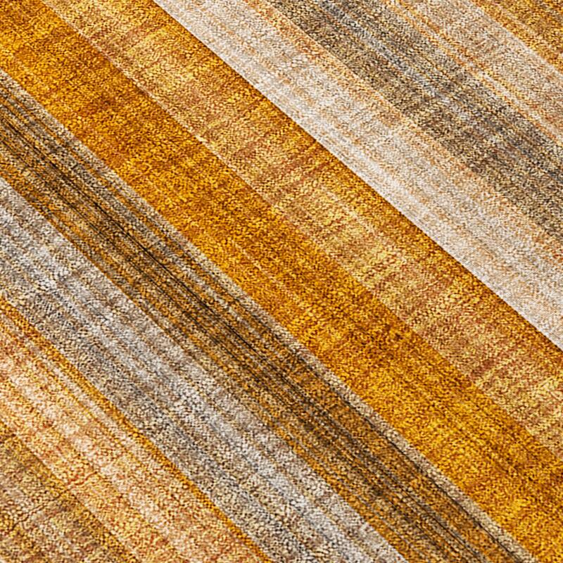 Machine Washable Indoor/ Outdoor Striped Chantille Rug