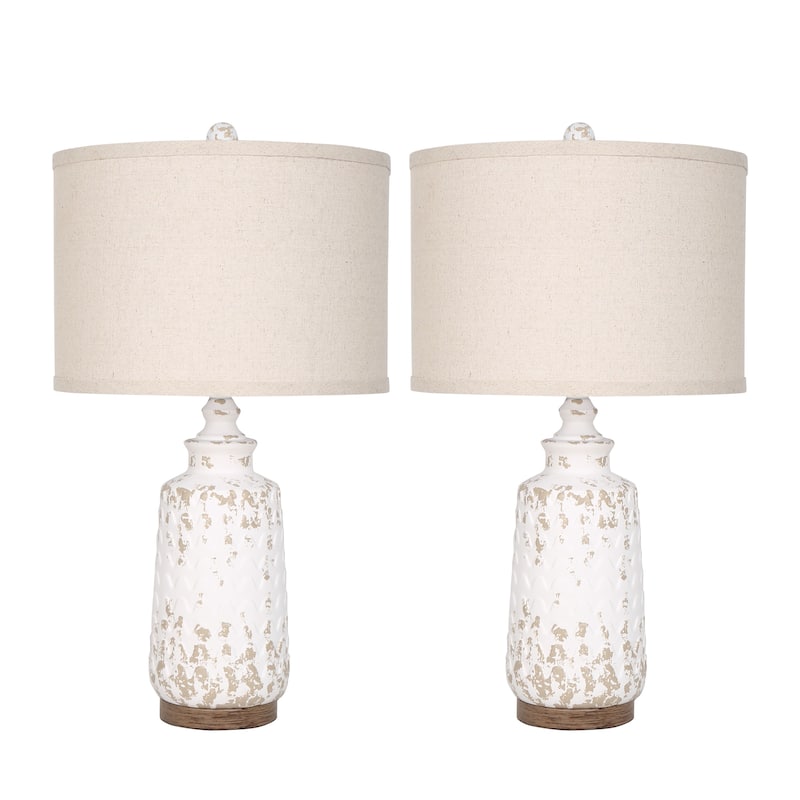 2 Set Modern Ceramic 22.5"H Nightstand Table Lamp