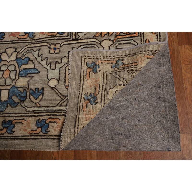 Oriental Oushak Turkish Large Rug Hand-Knotted Beige Wool Carpet - 10'1"x 14'0"