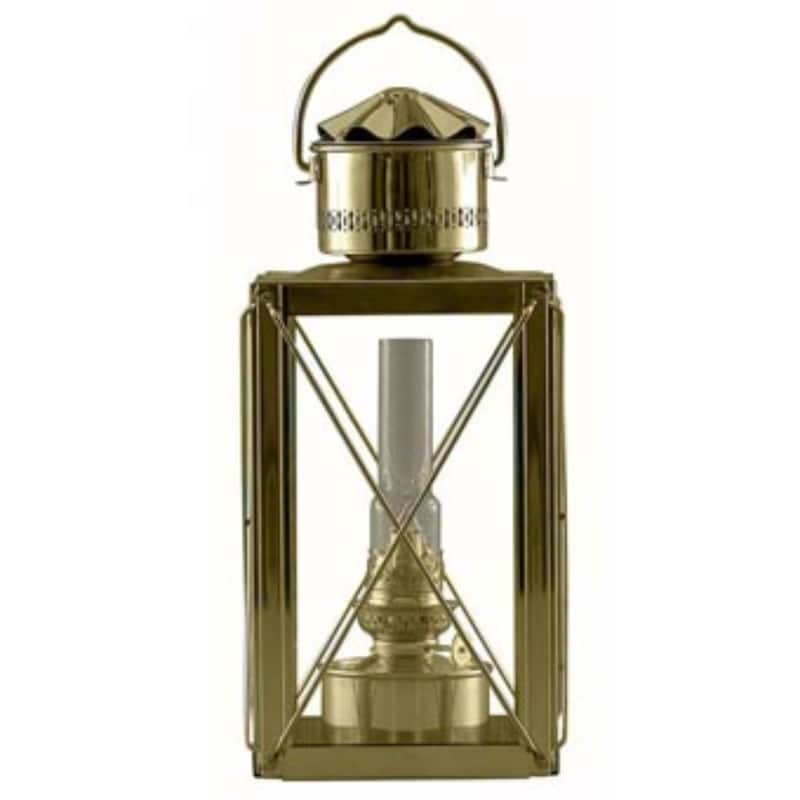 10" Gold and White Contemporary Cargo Lantern
