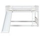 preview thumbnail 8 of 15, Full Over Full Bunk Bed with Ladder & Slide, Wooden Montessori Floor Bunk Bed Frame with Safety Guardrail, for Kids Girls Boys