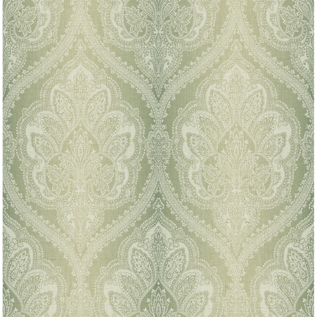 Seabrook Designs Garrett Paisley Ogee Unpasted Wallpaper