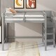 preview thumbnail 3 of 10, Full Size Loft Bed with Built-in Storage Wardrobe and Staircase, Gray