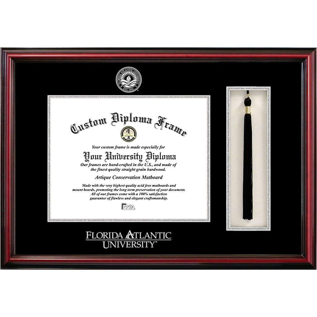 Florida Atlantic University 11w x 8.5h Tassel Box and Silver Embossed Diploma Frame