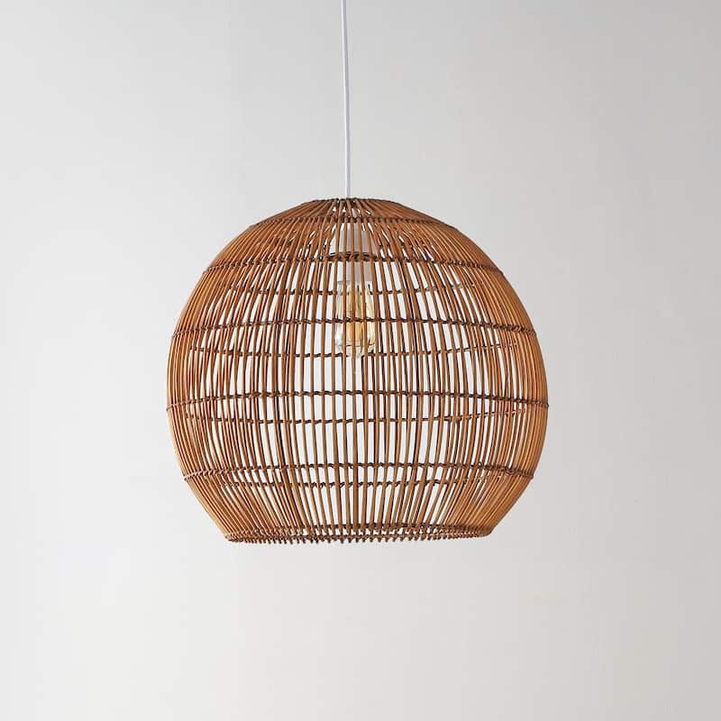 Lucas 1-Light Farmhouse Coastal 180" Cord Plug-In or Hardwired LED Pendant, by JONATHAN Y