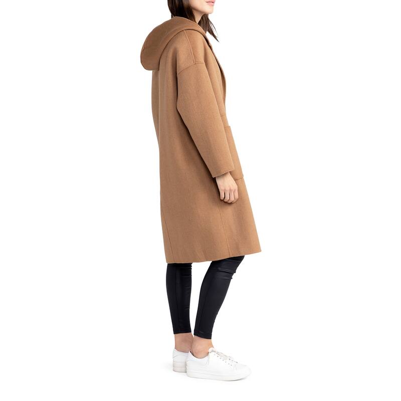 Sunday Morning Wool Blend Hooded Coat
