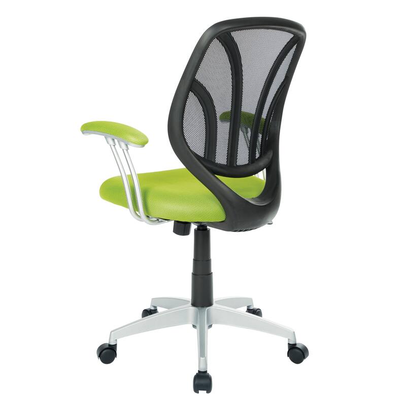 Screen Office Chair with Silver Arms and Base