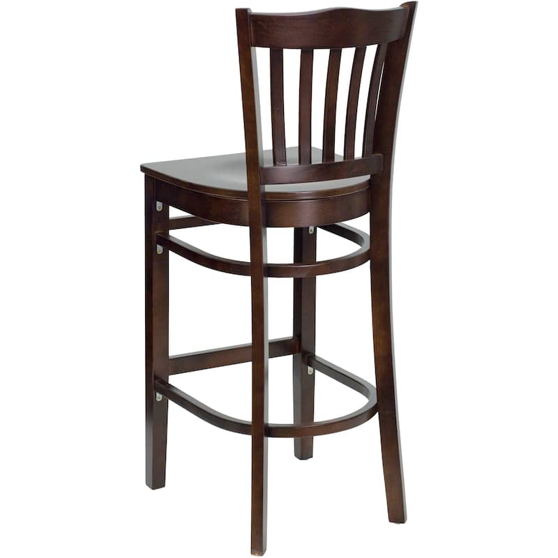 2Pk Vertical Slat Back Wood Restaurant Barstool - Hospitality Seating