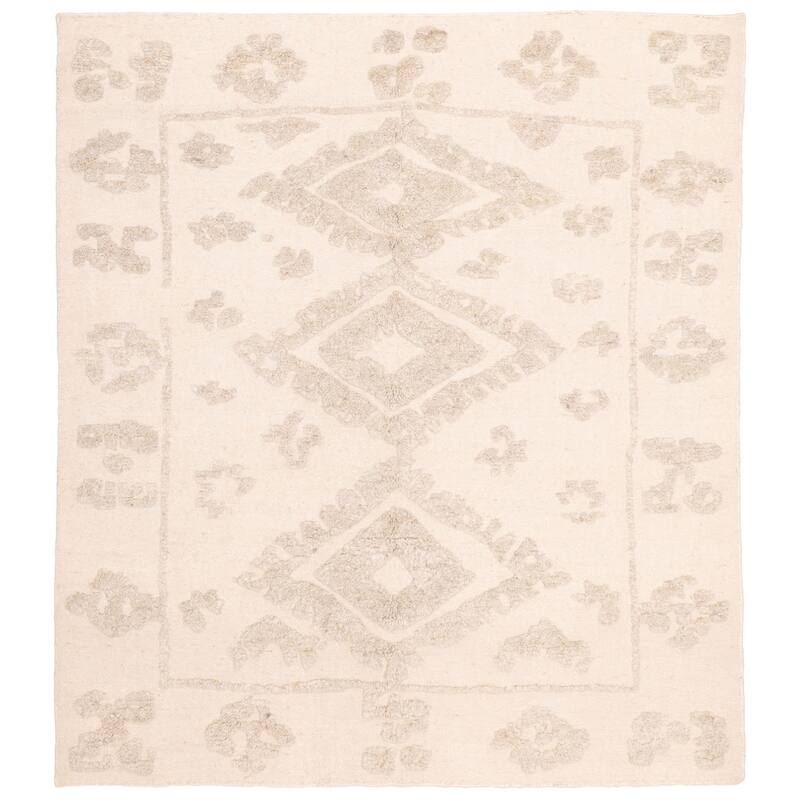 ECARPETGALLERY Hand-knotted Looma Cream Wool Rug - 8'3 x 9'8