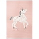 preview thumbnail 61 of 68, SAFAVIEH, Carousel Kids Mareke Unicorn Rug 5'3" x 7'6" - Pink/Ivory