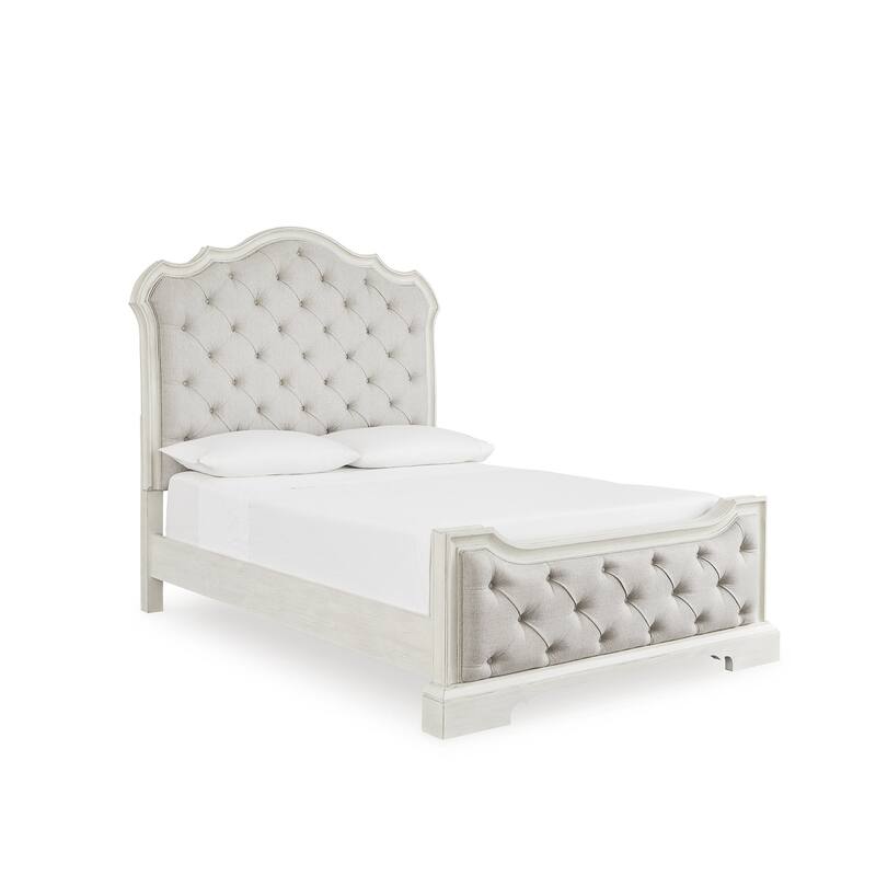 Signature Design by Ashley Arlendyne Antique White/Beige Upholstered Panel Bed