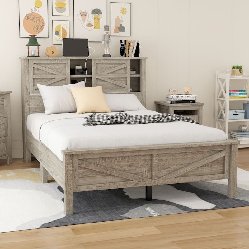 Farmhouse Style Platform Bed