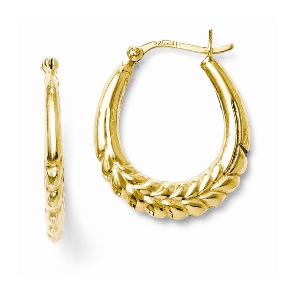 Sterling Silver Gold-tone 18k Flash Plated Hoop Earrings
