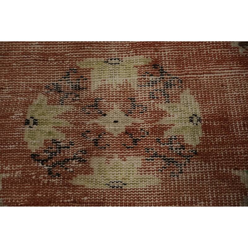 Hand Knotted Oriental 100% Wool Carpet Transitional Floral Oranges & Rust Anatolian Area Rug - 9' 3'' X 5' 6''