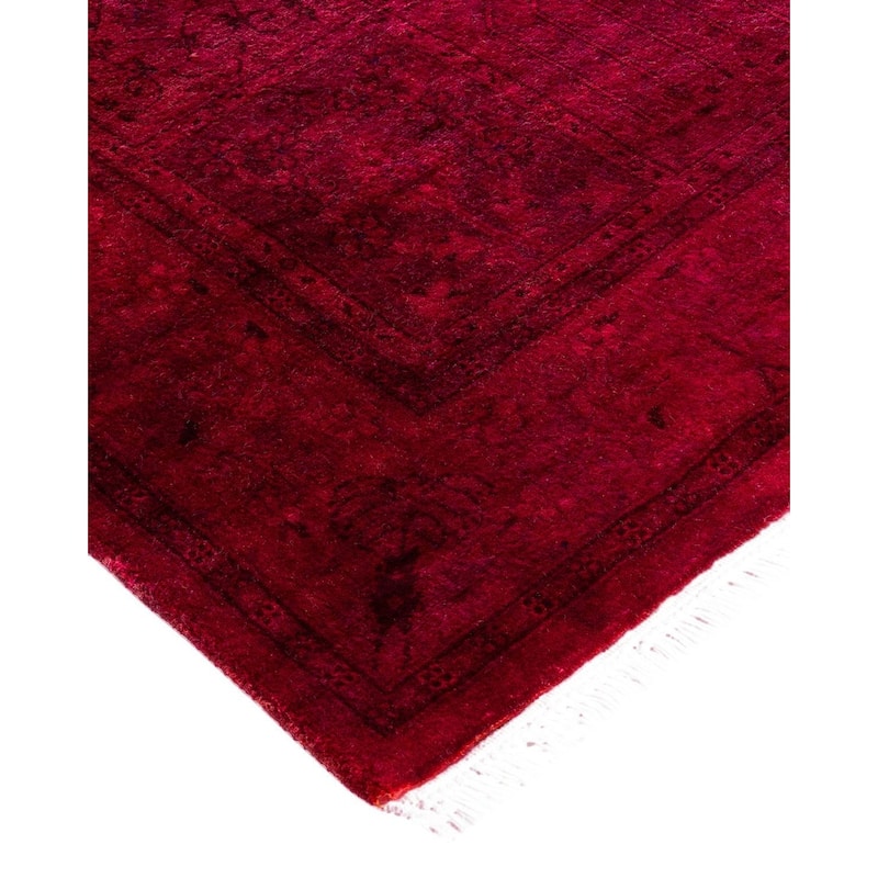 Fine Vibrance, One-of-a-Kind Hand-Knotted Runner Rug - Red, 2' 6" x 10' 1" - 2' 6" x 10' 1"