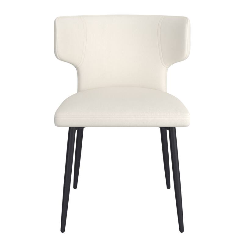 Contemporary Fabric and Metal Dining Chair, Set of 2