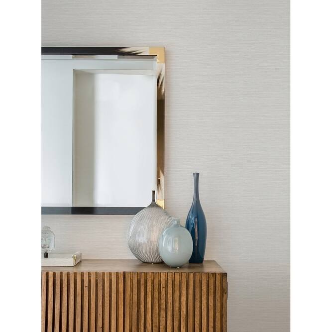 Advantage Cantor Light Grey Faux Grasscloth Wallpaper