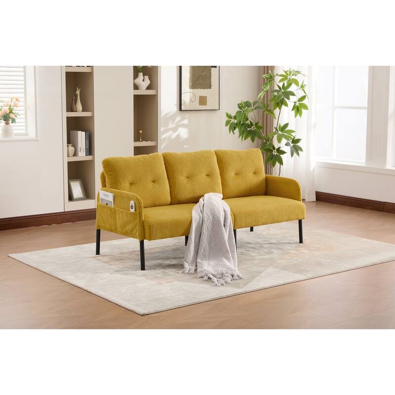 Oversized Loveseat, Modern & Plush Double-seater Sofa, Corduroy Upholstered Couch