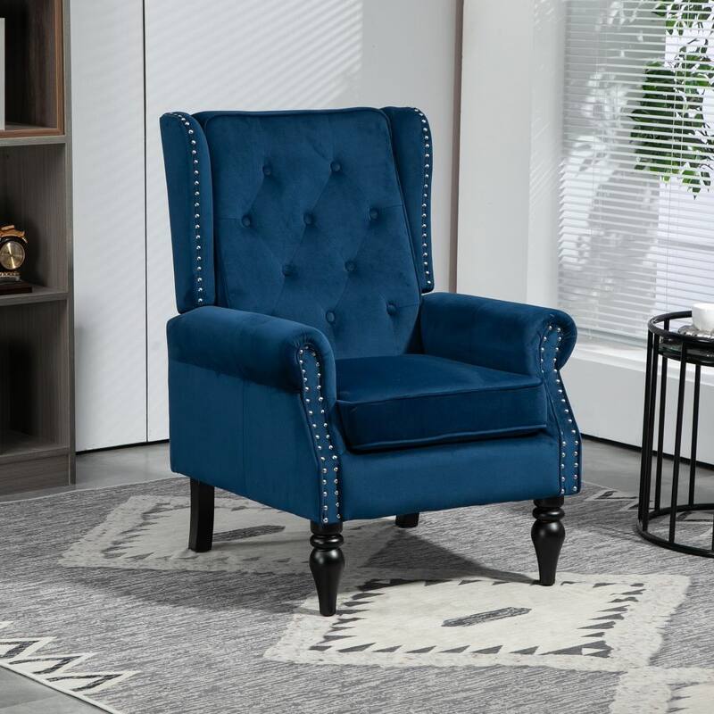 Modern Accent Chair with Sturdy Wood Legs