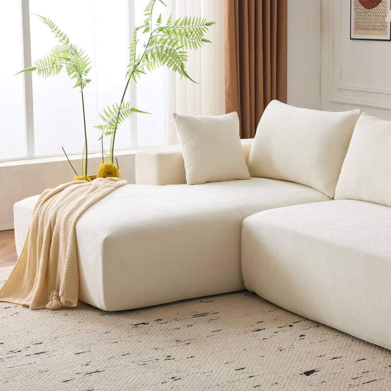 108*68 inch extra-deep modular sofa, cloud sofa, 4-person sofa, sitting and sleeping, living room Chenille modular sofa,