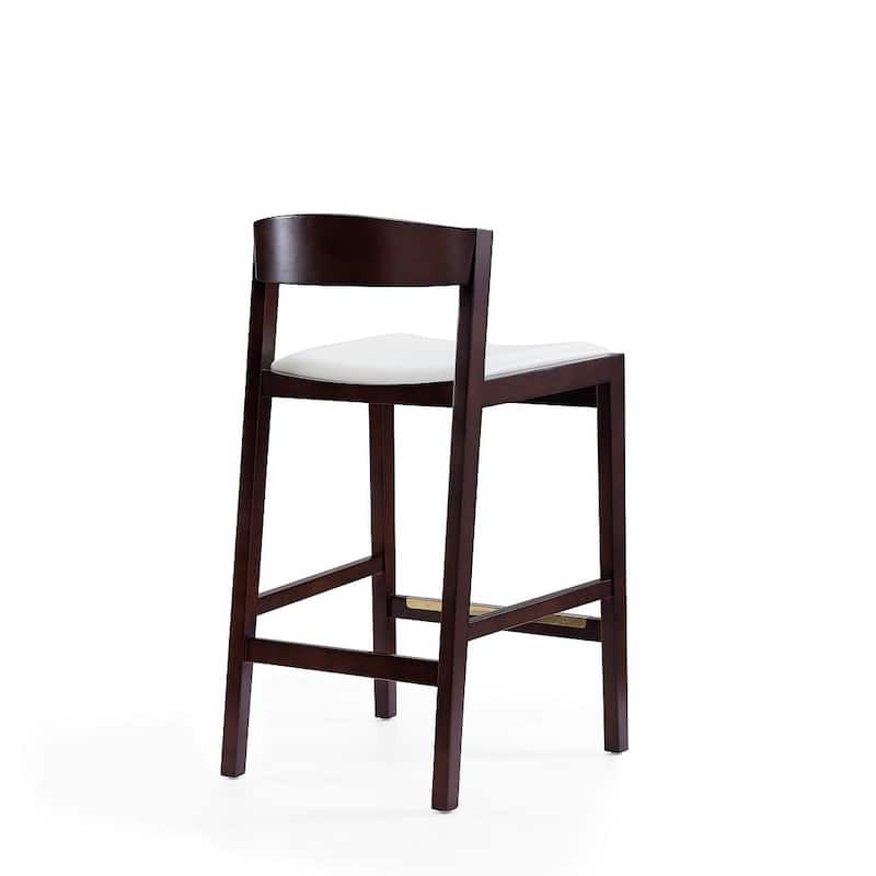 Manhattan Comfort Klismos 36.75 in. Dark Walnut Beech Wood Counter Height Bar Stool (Set of 3)