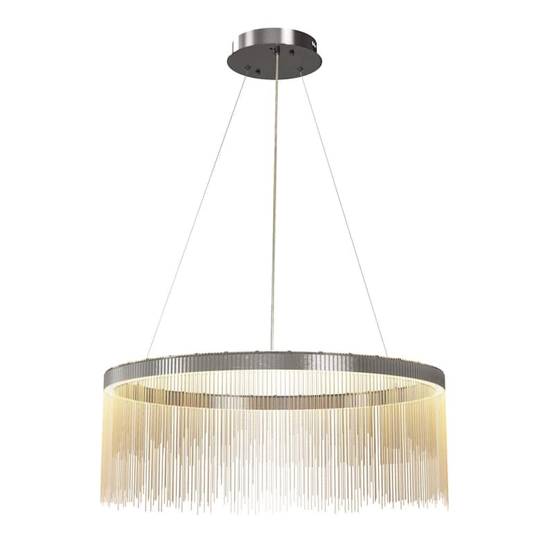 Modern Aluminum Tassel Linear Chandelier for Dining Room