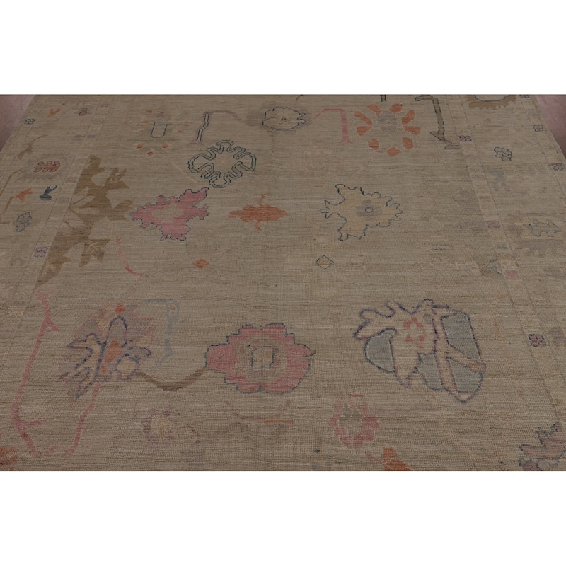 Oriental Vegetable Dye Oushak Turkish Rug Hand-Knotted Wool Carpet - 8'3"x 9'7"