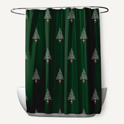 Filigree Forrest Holiday Print Shower Curtain