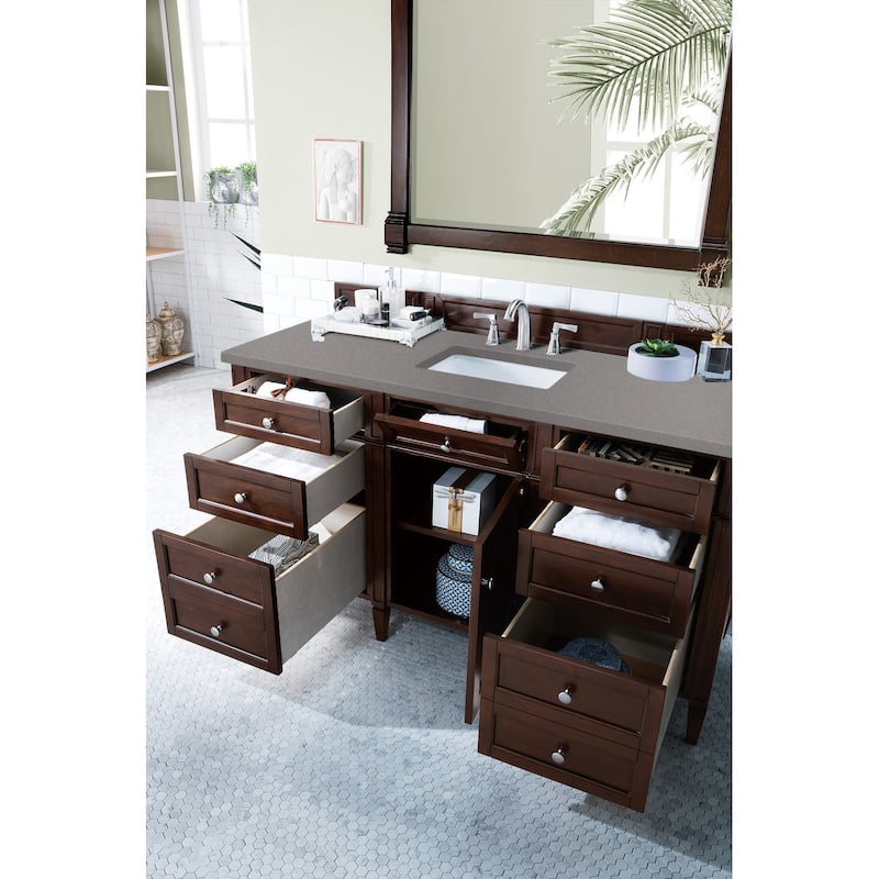 James Martin Vanities Brittany 60" Single Vanity, Burnished Mahogany