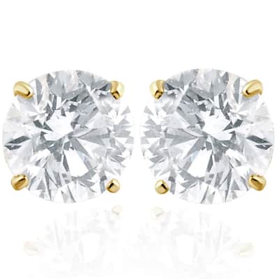 2 Carat Lab Grown Diamond Studs Yellow Gold With Screw Backs