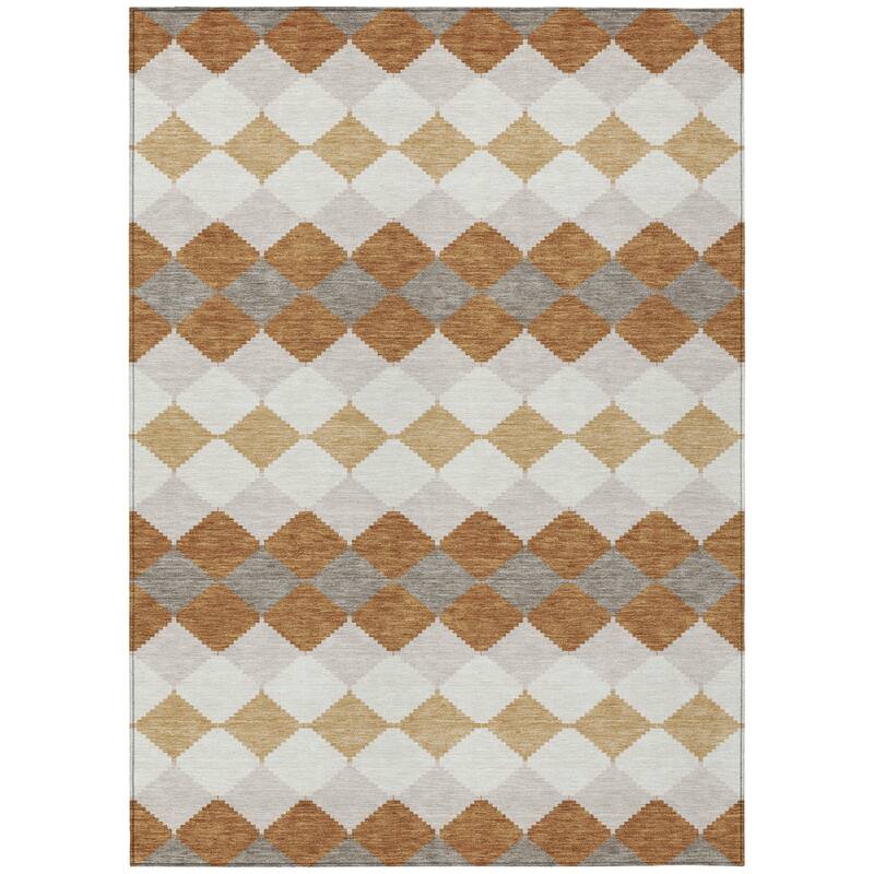 HomeRoots Geometric Transitional Rectangle Outdoor Rug