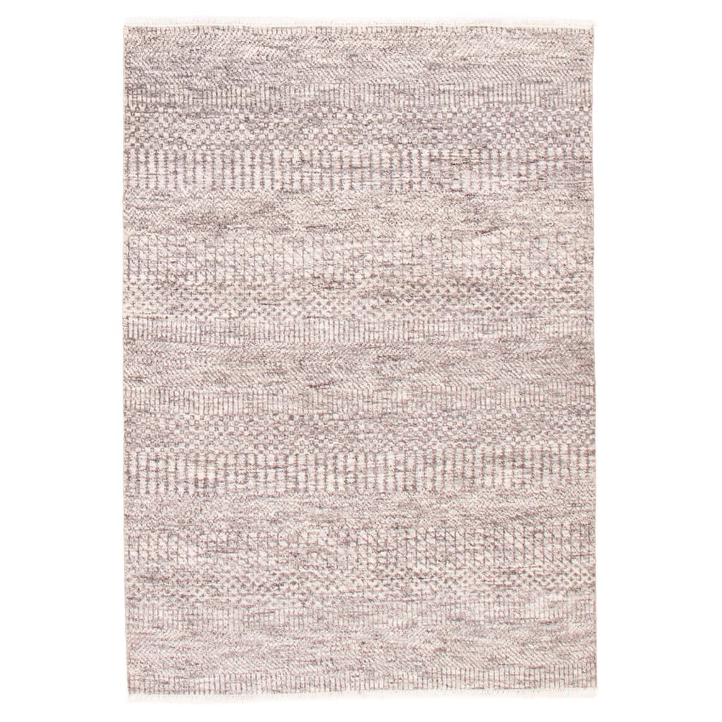 ECARPETGALLERY Hand-knotted Silk Shadow Grey Wool Rug - 4'10 x 6'11