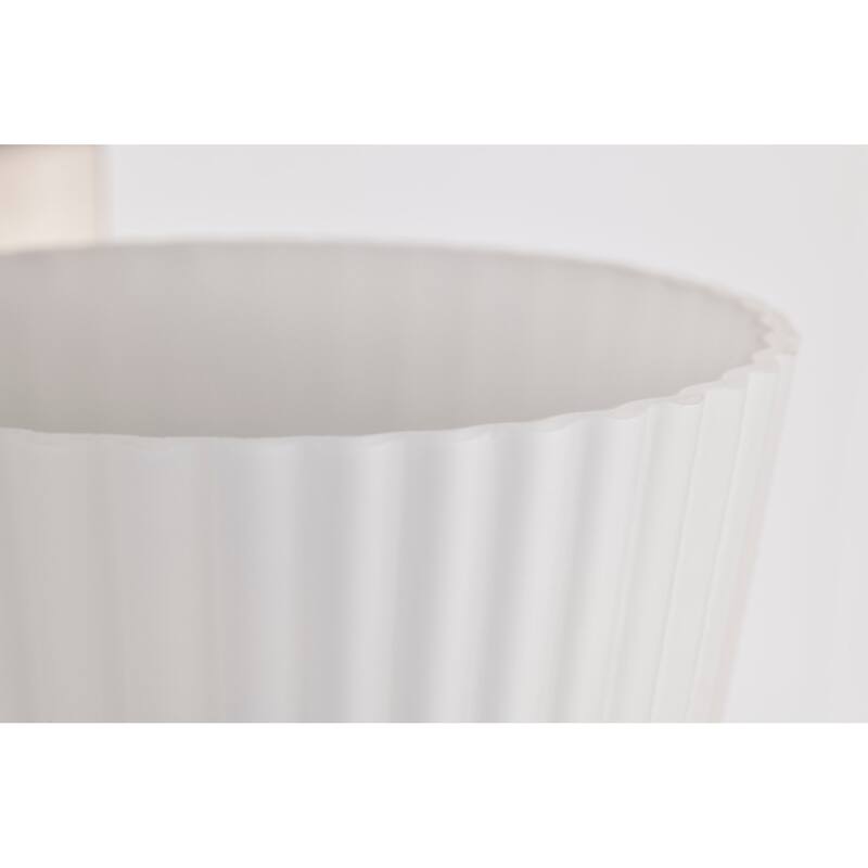 Royale 1 Light Vanity Brushed Nickel Finish Ribbed White Glass - Brushed Nickel
