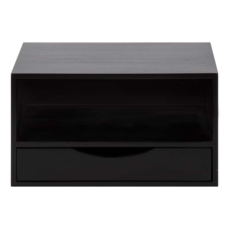 Kate and Laurel Hutton Floating Wall Shelf with Drawer - 12.5x10x7