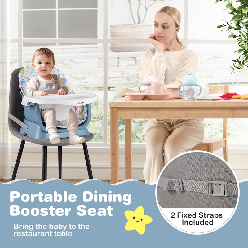 Gymax 16-in-1 Baby High Chair w/ Activity Center Booster Seat Building