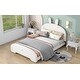 preview thumbnail 4 of 12, Full Size Upholstered Platform Bed with Cartoon Ears Shaped Headboard