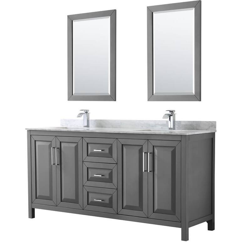 Wyndham Collection Daria 72" Free Standing Double Vanity Set with MDF