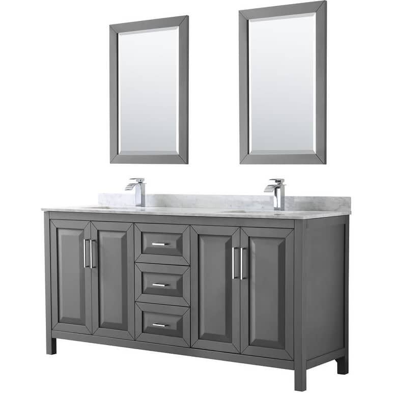 Wyndham Collection Daria 72" Free Standing Double Vanity Set with MDF